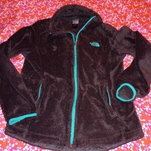 The North Face Dark Fleece Jacket with Turquoise Trim Women's S